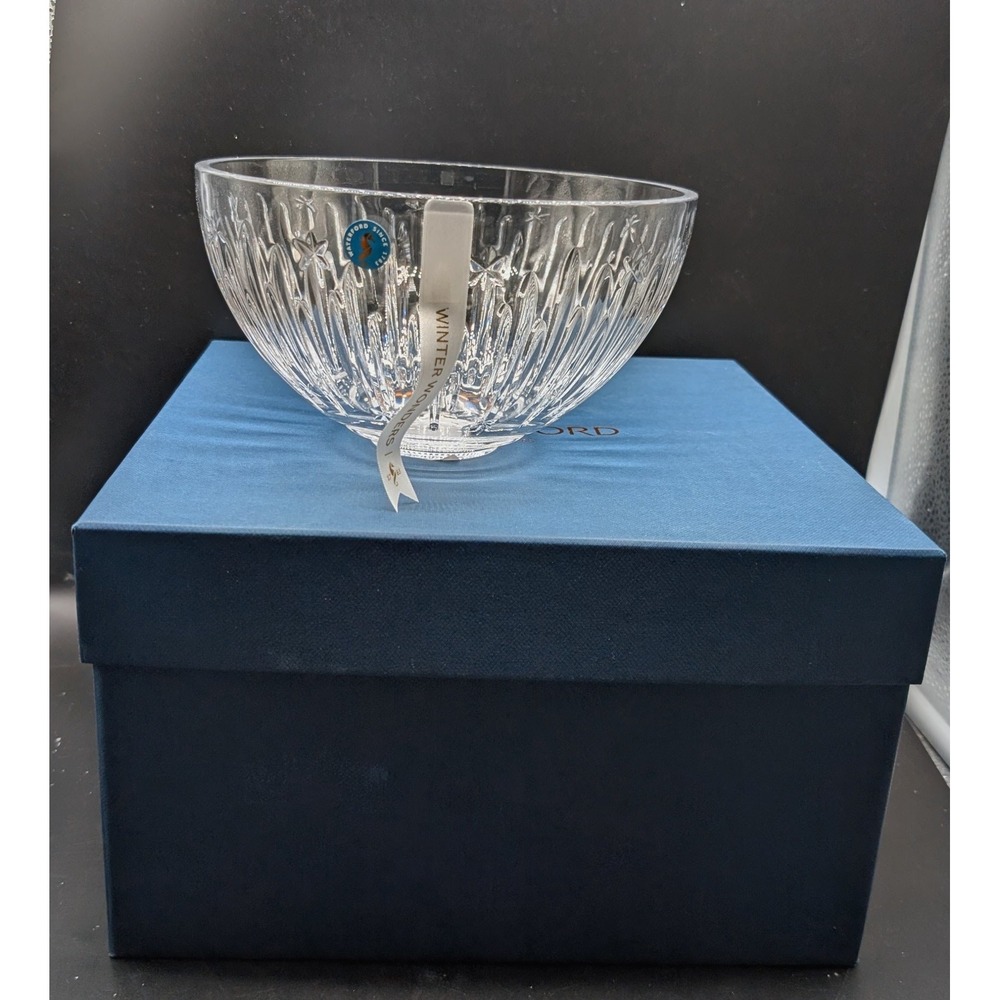Waterford Crystal Winter Wonders Midnight Frost Bowl Clear Centerpiece with Box